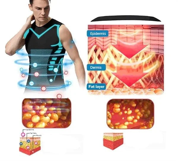 Men's Compression Vest Posture Support Tourmaline Panels