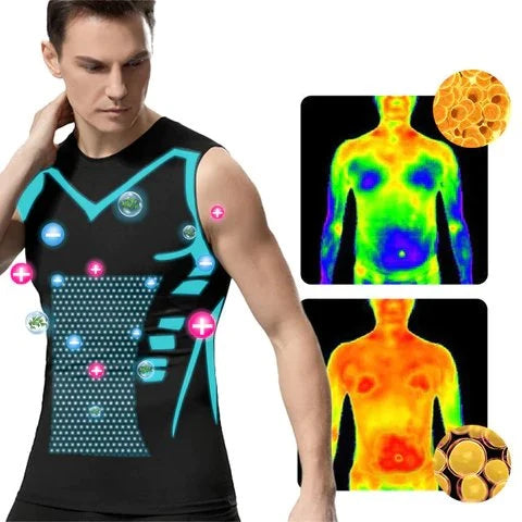 Men's Compression Vest Posture Support Tourmaline Panels