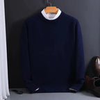 Men's Crew Neck Jumper Cashmere-Feel Lightweight Itch-Free