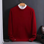 Men's Crew Neck Jumper Cashmere-Feel Lightweight Itch-Free