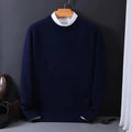 Men's Crewneck Sweater Cashmere-Feel Lightweight Tailored Fit