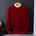 Men's Crewneck Sweater Cashmere-Feel Lightweight Tailored Fit