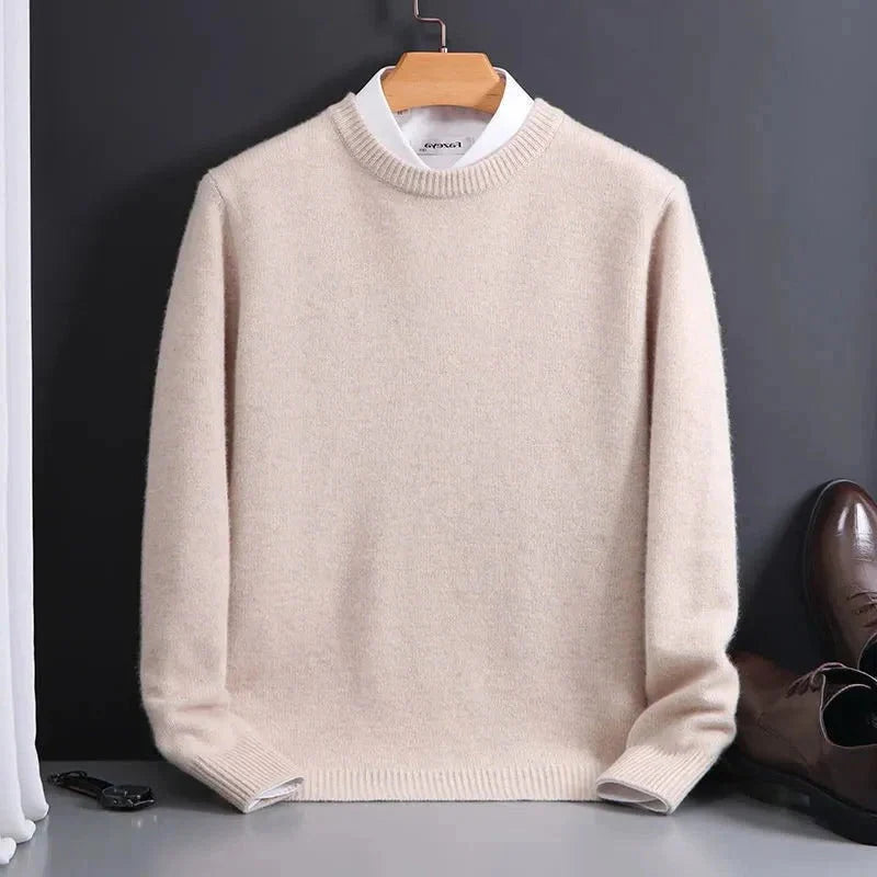 Men's Crewneck Sweater Cashmere-Feel Lightweight Tailored Fit