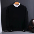 Men's Crewneck Sweater Cashmere-Feel Lightweight Tailored Fit