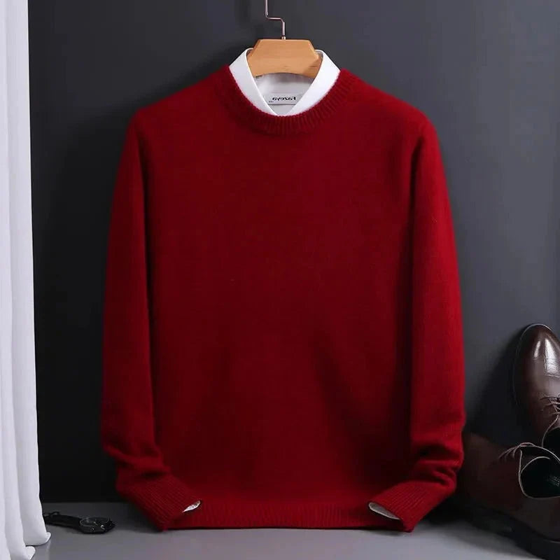 Men's Crewneck Sweater Cashmere-Like Lightweight Tailored Fit