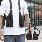 Men's Crossbody Bag Anti-Theft Zippers Water-Resistant PU Leather
