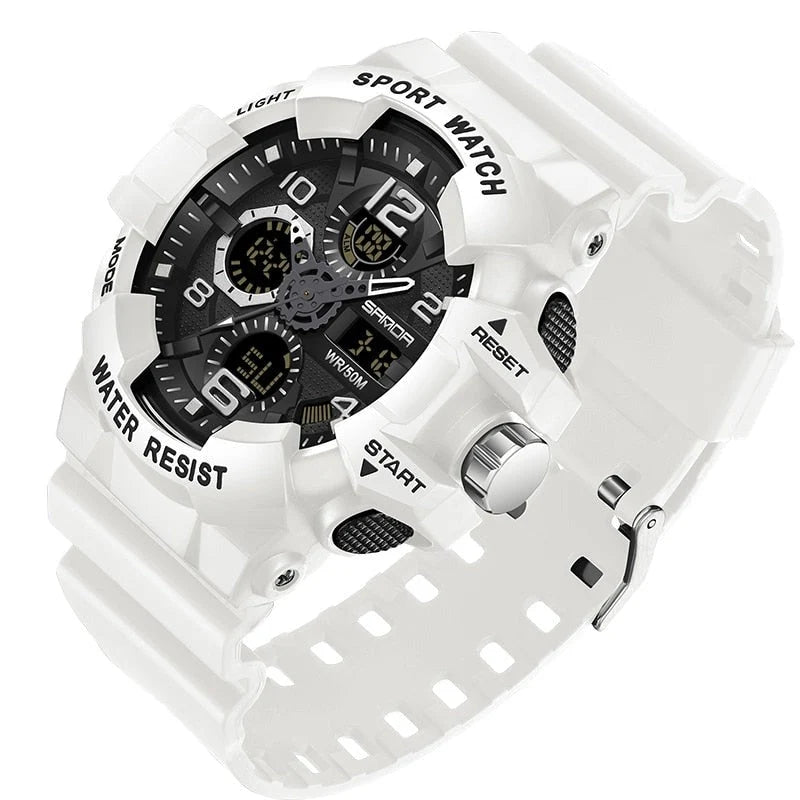 Men's Digital Watch Large Dial Resin Case Water-Resistant