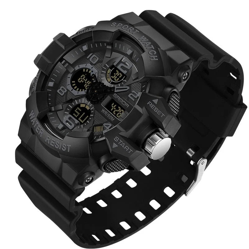 Men's Digital Watch Large Dial Resin Case Water-Resistant