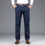 Men's Dress Trousers Tailored Slim Fit Cotton Blend