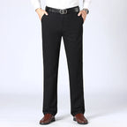 Men's Dress Trousers Tailored Slim Fit Cotton Blend