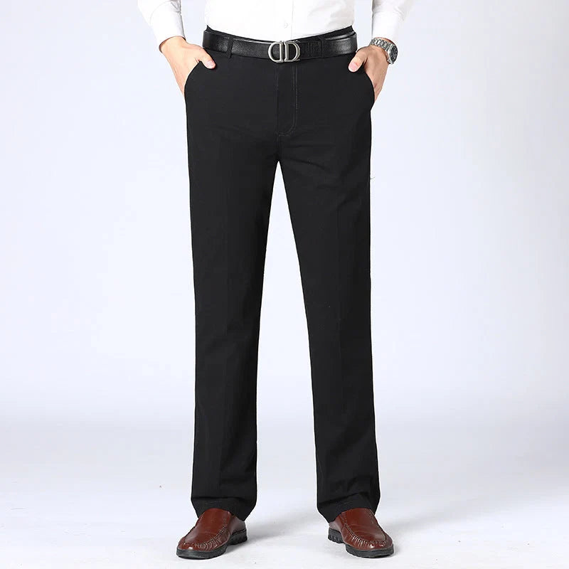 Men's Dress Trousers Tailored Slim Fit Cotton Blend