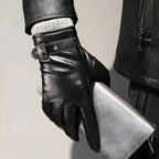 Men's Driving Gloves Touchscreen Fingertips Adjustable Wrist Strap