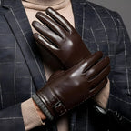 Men's Driving Gloves Touchscreen Fingertips Adjustable Wrist Strap