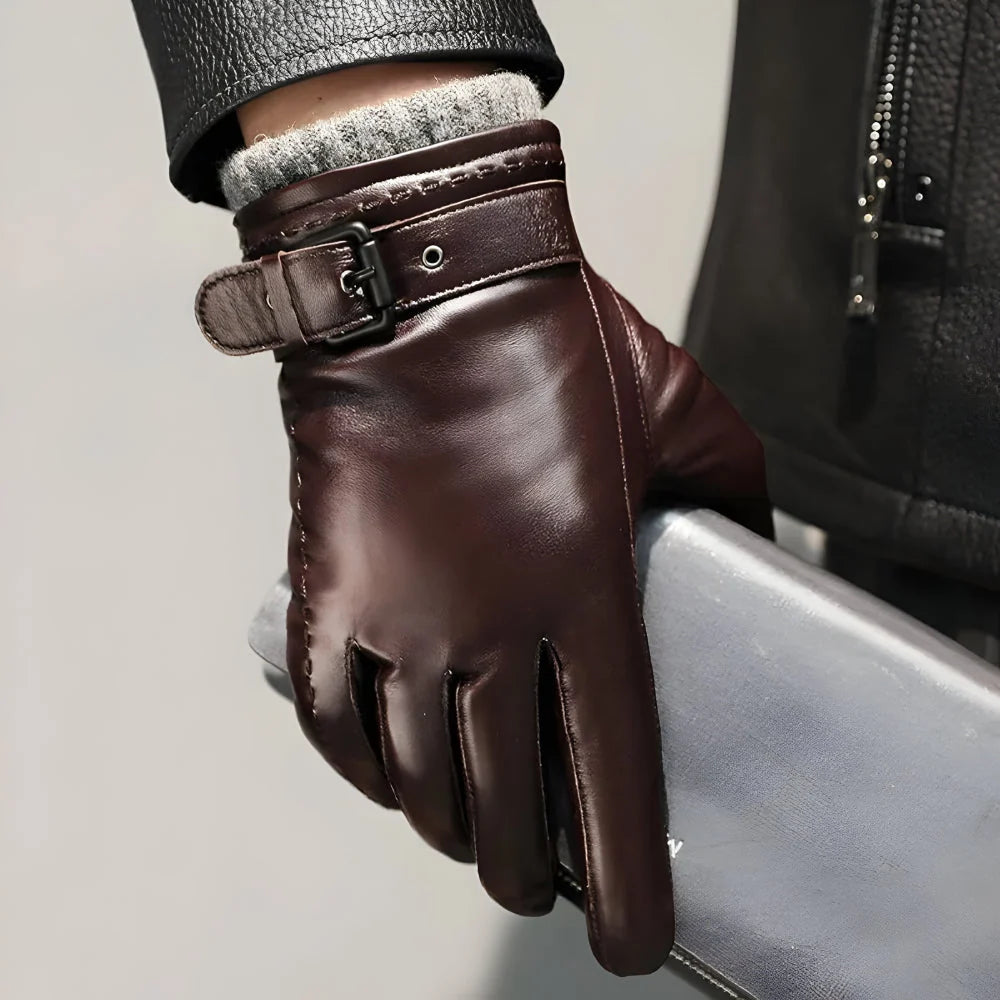 Men's Driving Gloves Touchscreen Fingertips Adjustable Wrist Strap
