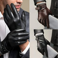 Men's Driving Gloves Touchscreen Fingertips Adjustable Wrist Strap