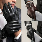 Men's Driving Gloves Touchscreen Fingertips Adjustable Wrist Strap
