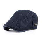 Men's Flat Cap Breathable Cotton Mesh Adjustable Fit