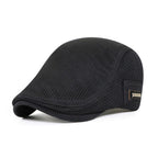 Men's Flat Cap Breathable Cotton Mesh Adjustable Fit