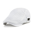 Men's Flat Cap Breathable Cotton Mesh Adjustable Fit