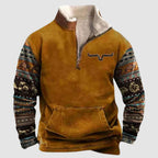 Men's Fleece Zip Sweater Vintage Thick Polyester