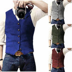 Men's Gilet Sleeveless Open Front Regular Fit