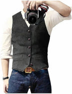 Men's Gilet Sleeveless Open Front Regular Fit