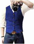 Men's Gilet Sleeveless Open Front Regular Fit