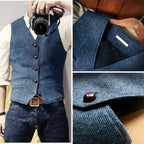 Men's Gilet Sleeveless Open Front Regular Fit