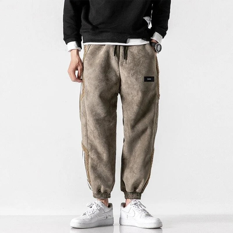 Men's Harem Sweatpants Cotton Blend Striped Relaxed Fit