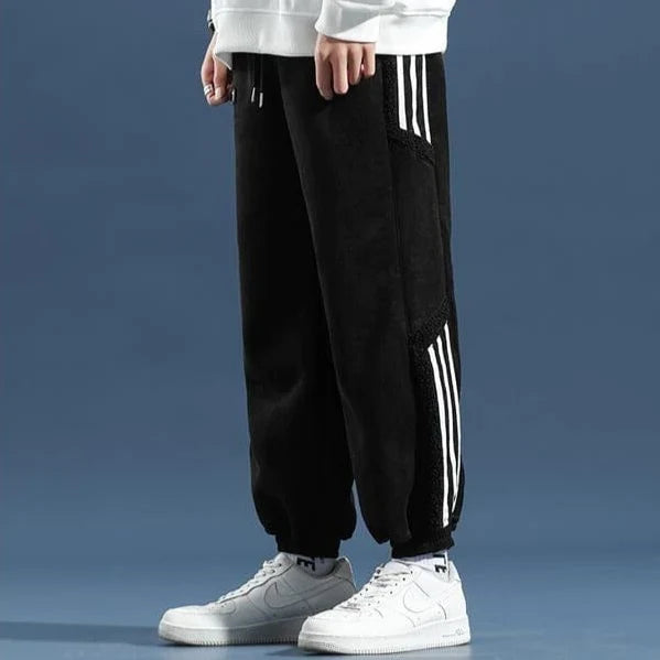 Men's Harem Sweatpants Cotton Blend Striped Relaxed Fit