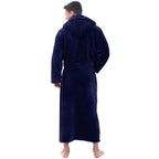 Men's Hooded Bathrobe Soft Plush Relaxed Fit Machine Washable