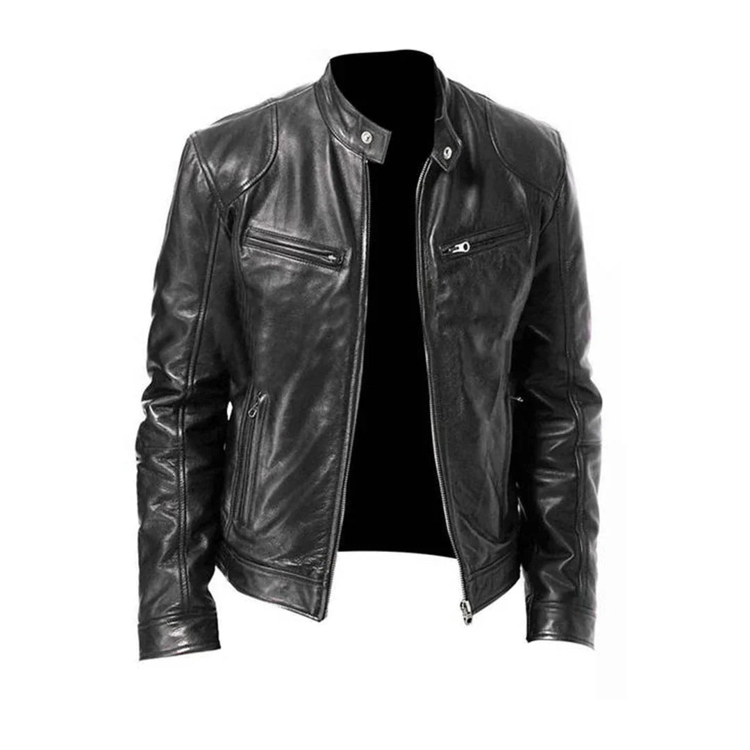 Men's Jacket Leather-Effect Structured Fit