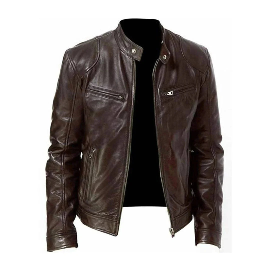 Men's Jacket Leather-Effect Structured Fit