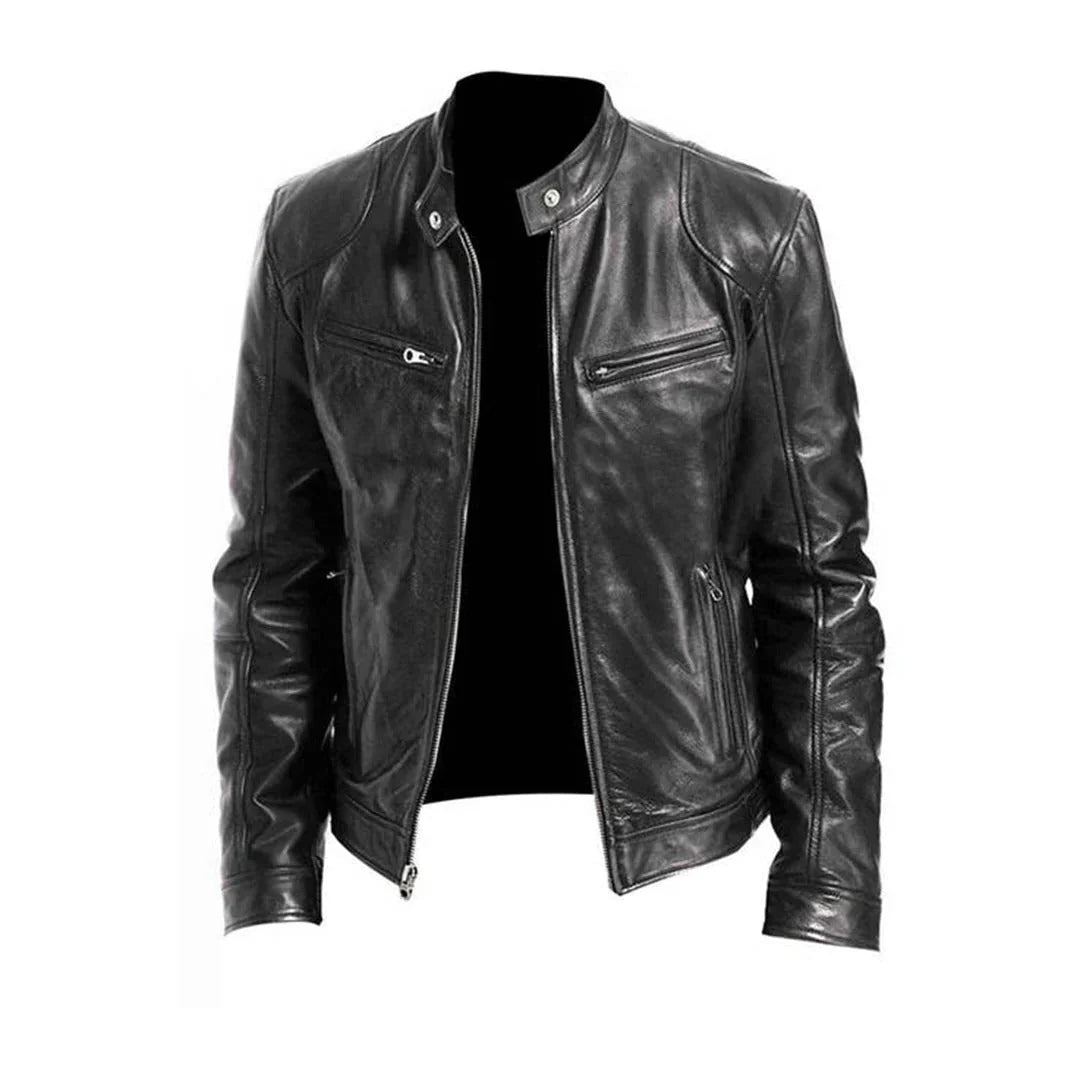 Men's Jacket Leather-Effect Structured Fit