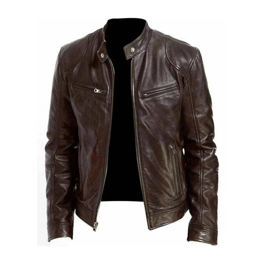 Men's Jacket Leather-Effect Structured Fit