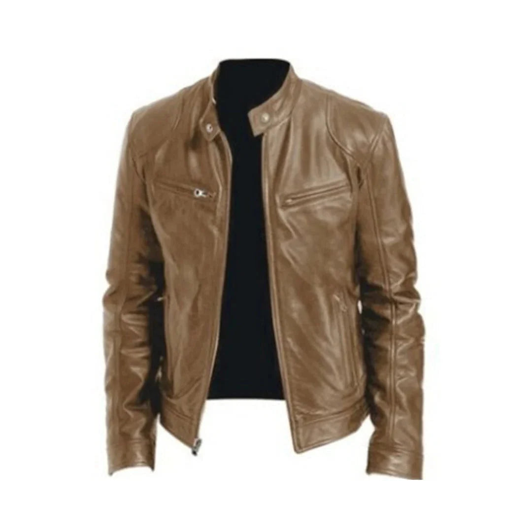 Men's Jacket Leather-Effect Structured Fit