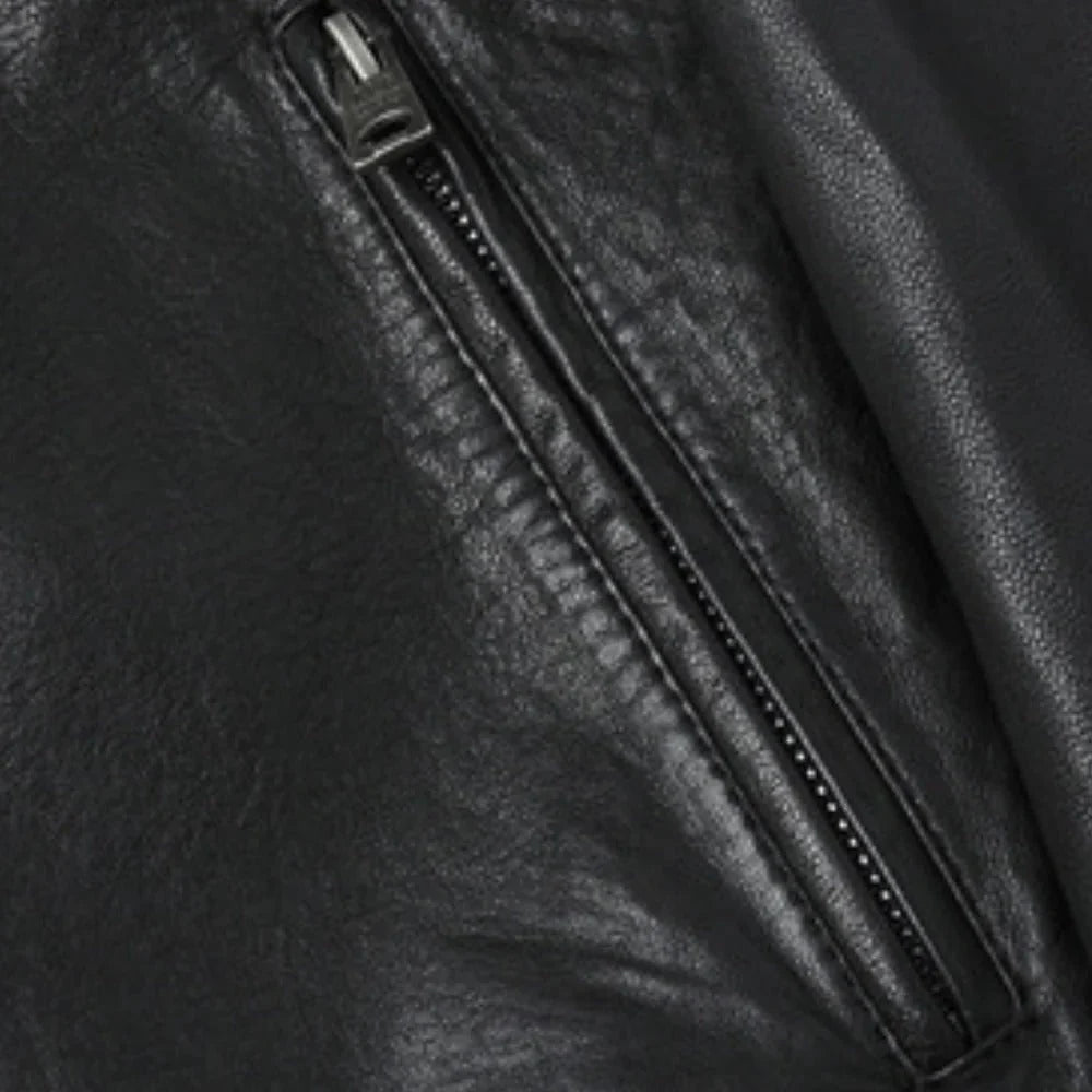 Men's Jacket Leather-Effect Structured Fit