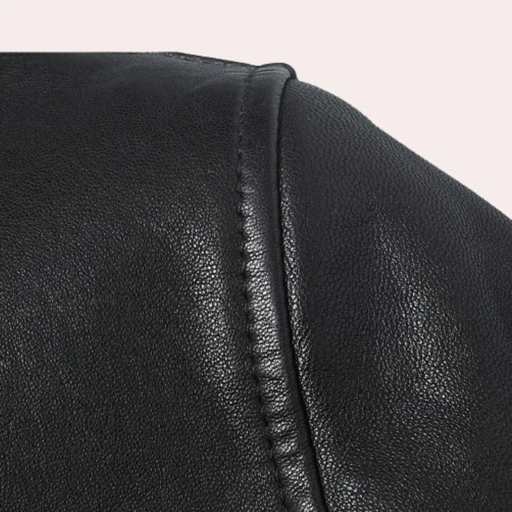 Men's Jacket Leather-Effect Structured Fit