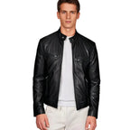 Men's Jacket Leather-Effect Structured Fit