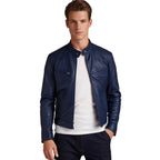 Men's Jacket Leather-Effect Structured Fit