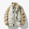 Men's Jacket Sherpa Fleece Sleeves Wind-Resistant Loose Fit