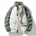 Men's Jacket Sherpa Fleece Sleeves Wind-Resistant Loose Fit
