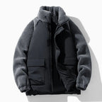 Men's Jacket Sherpa Fleece Sleeves Wind-Resistant Loose Fit