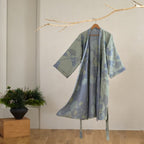 Men's Kimono Robe Organic Cotton Gauze Reversible Two-Tone