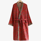 Men's Kimono Robe Organic Cotton Gauze Reversible Two-Tone