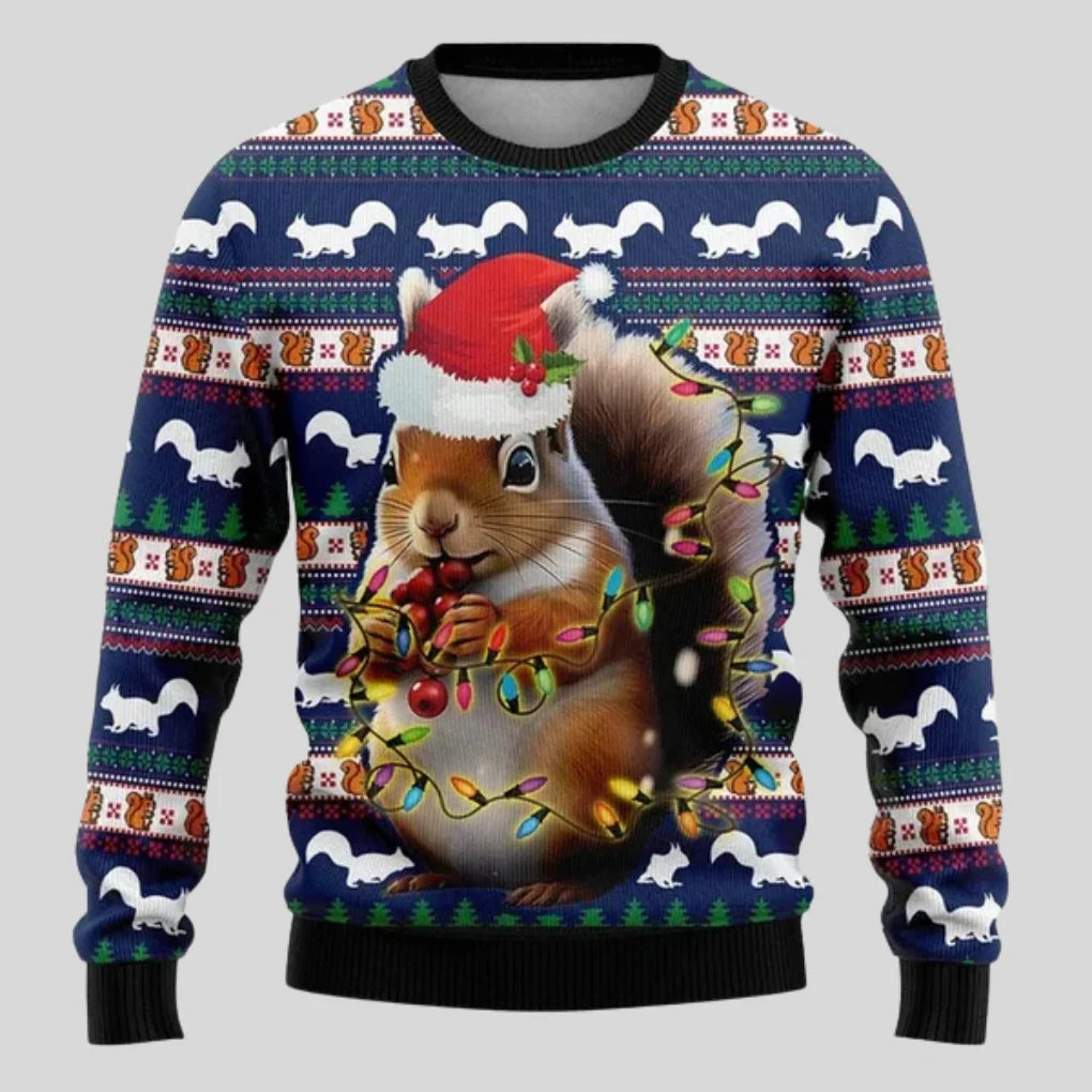 Men's Knit Sweater Polar Bear Graphic Textured Knit