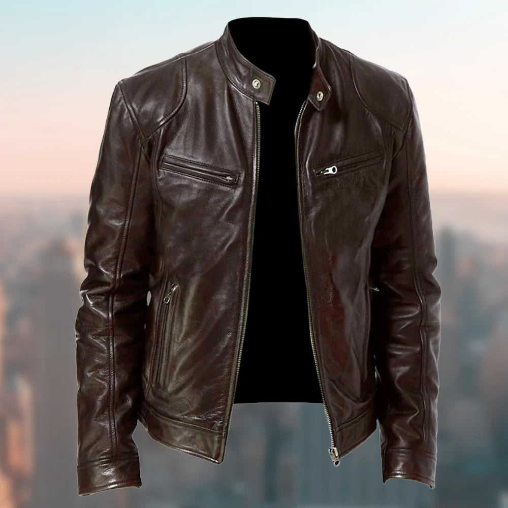 Men's Leather Jacket Genuine Leather Tailored Fit