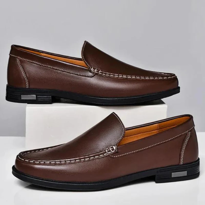 Men's Loafer Genuine Italian Leather Slip-On Durable Sole