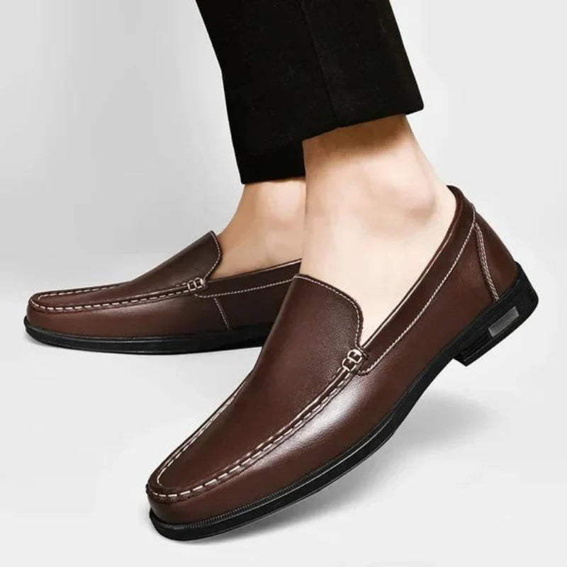 Men's Loafer Genuine Italian Leather Slip-On Durable Sole