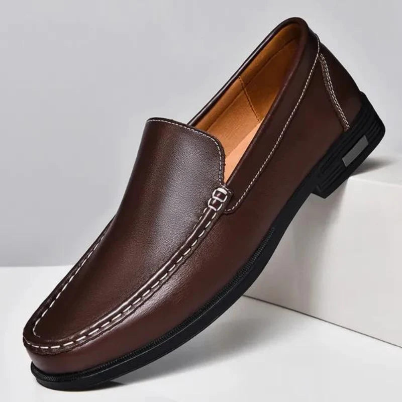 Men's Loafer Genuine Italian Leather Slip-On Durable Sole